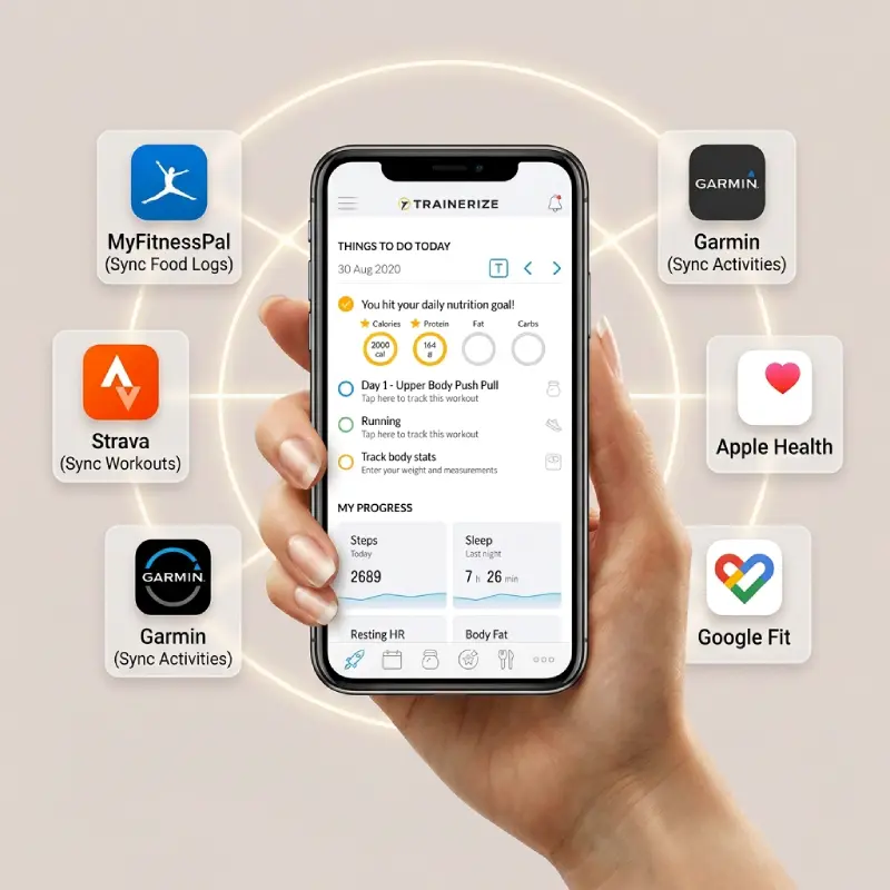 Training app dashboard used for online coaching at Personal Touch Fitness